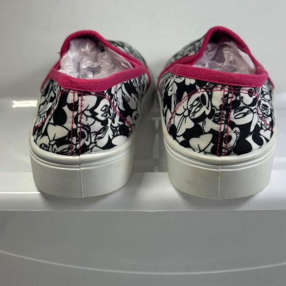 Disney Minnie Mouse Womens Slip-On Canvas Shoes Sz 7 Minnie Mouse Pink Interior - Picture 9 of 9